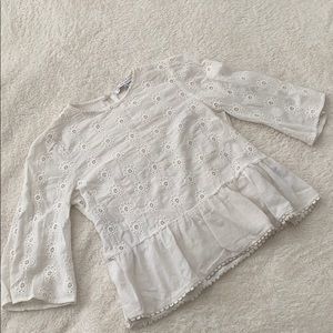 Daisy | White Boho Crochet Blouse w/ Floral Detail